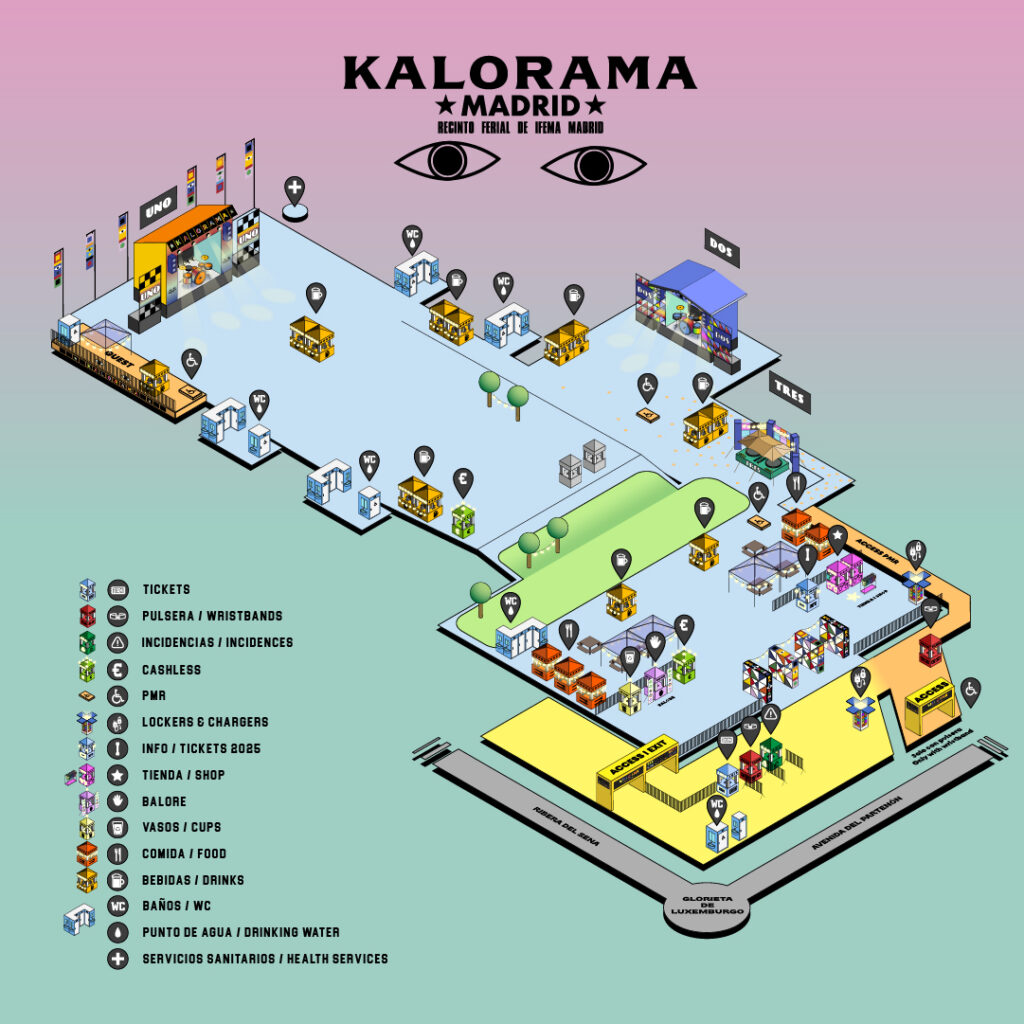 Mapa del recinto del festival KALORAMA Madrid